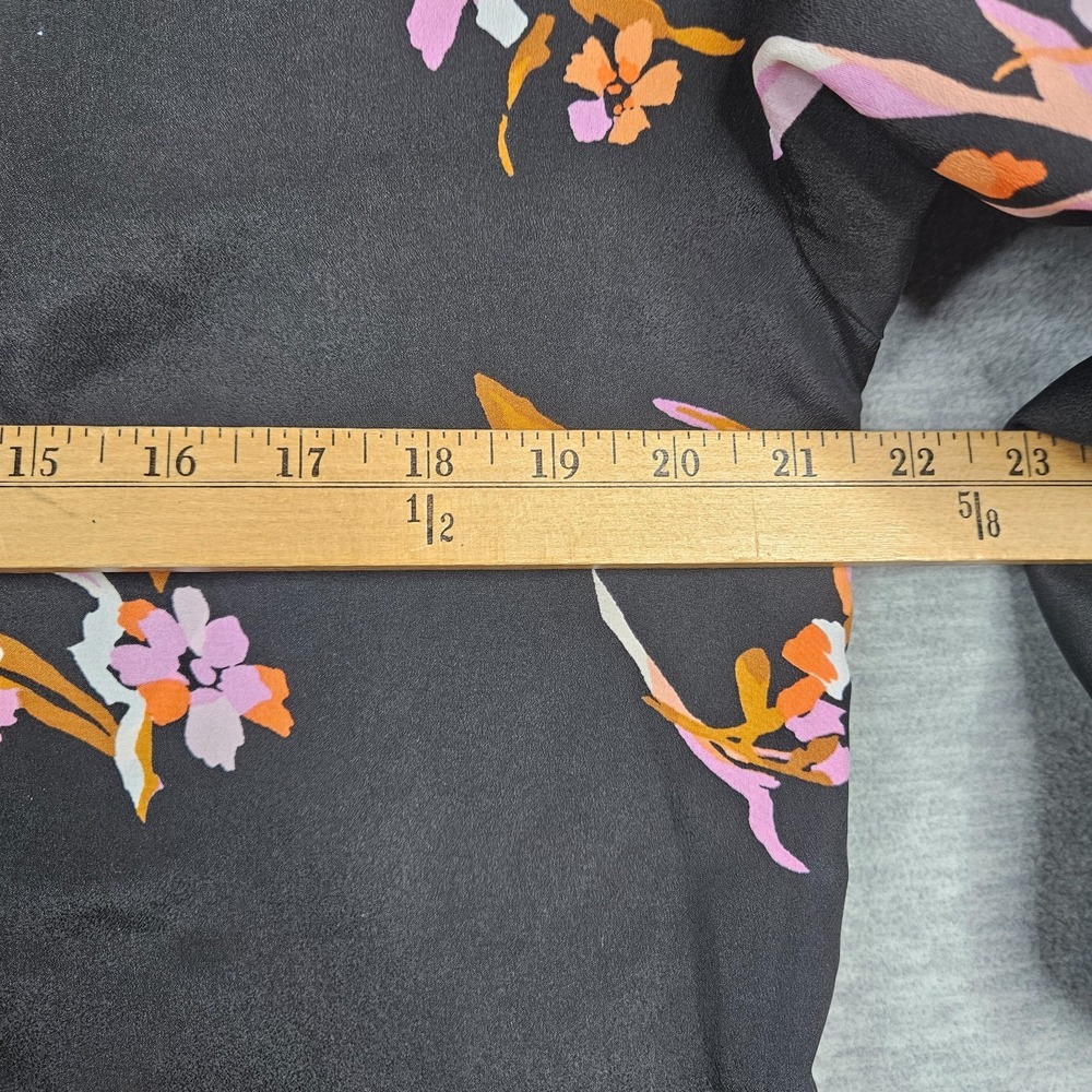 Joie Eilga Floral Printed Split Neckline Dropped Shoulders Elasticized Cuffs L - Picture 7 of 9
